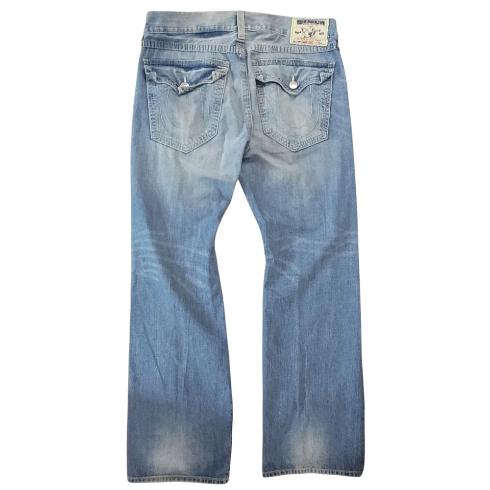 True Religion Mens Billy Light Blue Bootcut Jeans Size 36